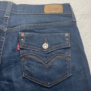 Levi's 505 Straight Leg Women's Dark wash 4M western details mid rise